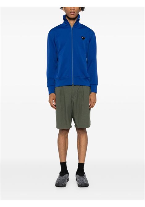 black emblem knit sweatshirt man blu COMME DES GARÇONS PLAY | AX-T256-0512